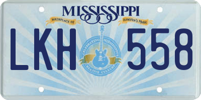 MS license plate LKH558