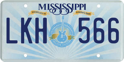 MS license plate LKH566