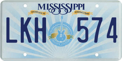 MS license plate LKH574