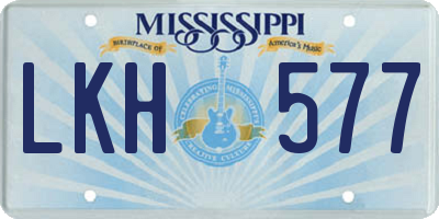 MS license plate LKH577
