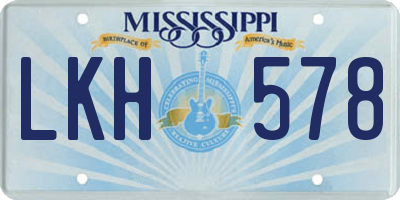 MS license plate LKH578