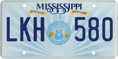 MS license plate LKH580