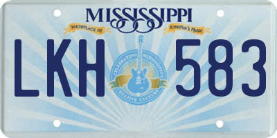 MS license plate LKH583