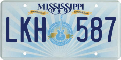 MS license plate LKH587