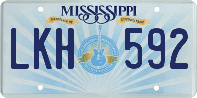 MS license plate LKH592