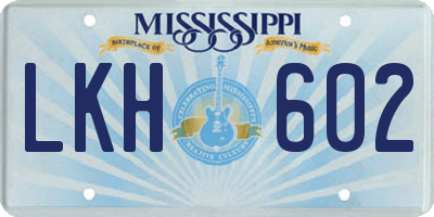 MS license plate LKH602