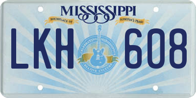 MS license plate LKH608