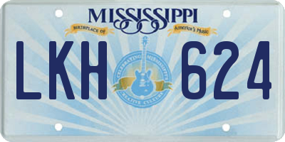 MS license plate LKH624