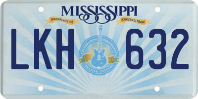 MS license plate LKH632