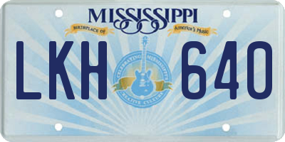 MS license plate LKH640