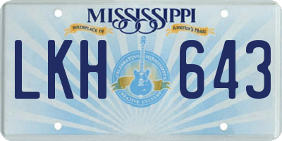 MS license plate LKH643