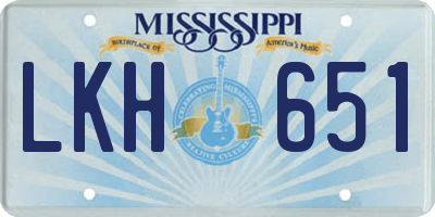 MS license plate LKH651