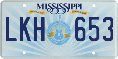 MS license plate LKH653