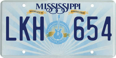 MS license plate LKH654