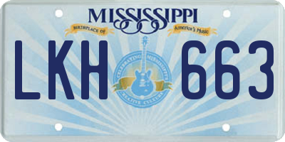 MS license plate LKH663