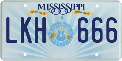 MS license plate LKH666
