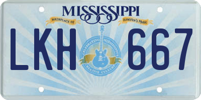MS license plate LKH667