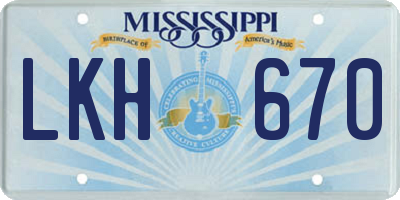MS license plate LKH670