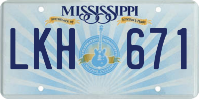 MS license plate LKH671