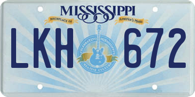 MS license plate LKH672
