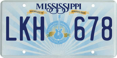MS license plate LKH678