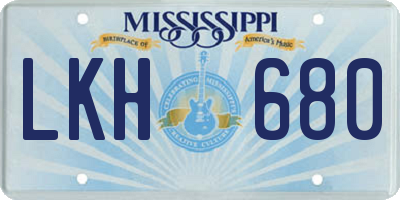 MS license plate LKH680