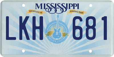 MS license plate LKH681