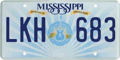 MS license plate LKH683