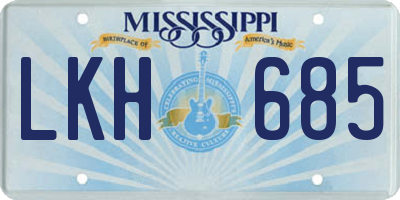 MS license plate LKH685