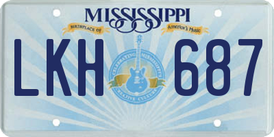 MS license plate LKH687