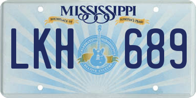 MS license plate LKH689