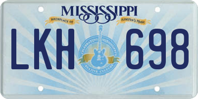 MS license plate LKH698