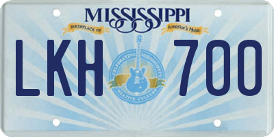 MS license plate LKH700