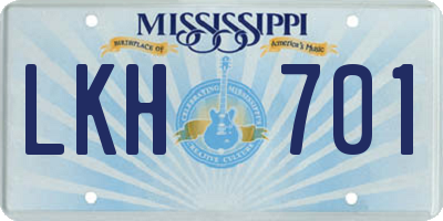 MS license plate LKH701