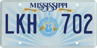 MS license plate LKH702