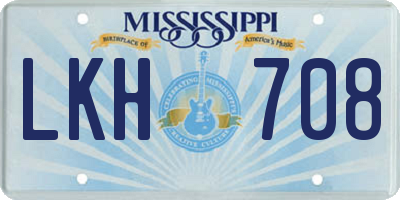 MS license plate LKH708