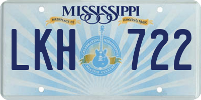 MS license plate LKH722