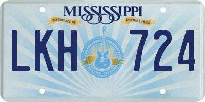 MS license plate LKH724