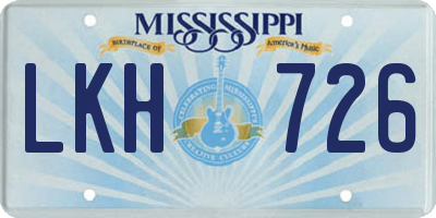 MS license plate LKH726