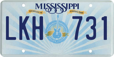 MS license plate LKH731
