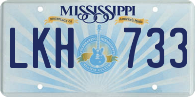 MS license plate LKH733