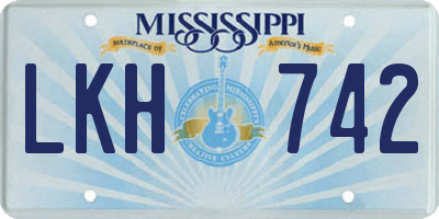 MS license plate LKH742