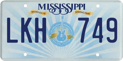 MS license plate LKH749