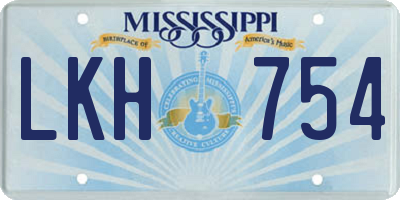 MS license plate LKH754