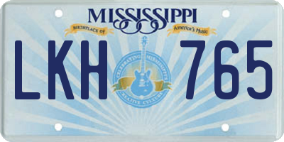 MS license plate LKH765