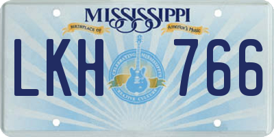 MS license plate LKH766