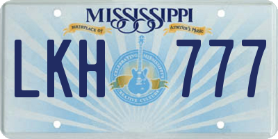 MS license plate LKH777