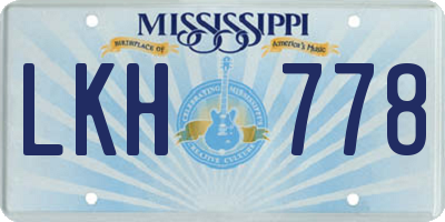 MS license plate LKH778