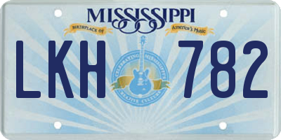 MS license plate LKH782
