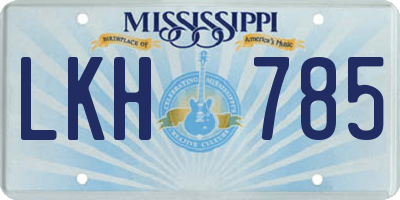 MS license plate LKH785